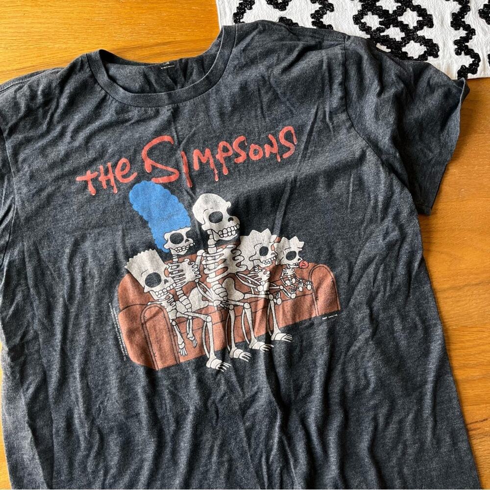Classic The Simpsons TV Show Skeleton character Graphic T-Shirt size large L